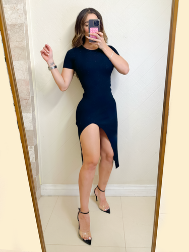 Casual Black Bodycon Dress